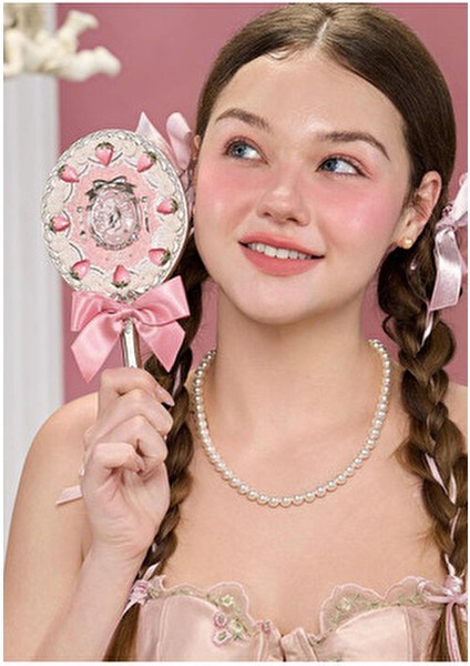 Çilekli Aşk Tanrısı El Aynası,sütlü Pembe, Romantik ve Fantastik Tasarım modelleri