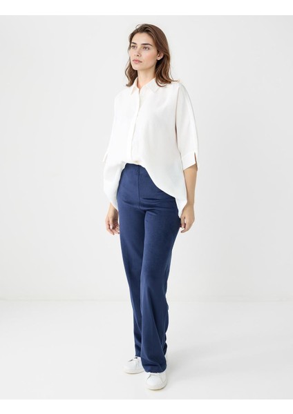 Lacivert Normal Bel Normal Paça Polar Örme Pantolon fiyatları