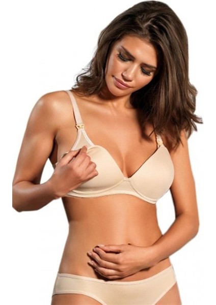 Kadın Bej Rengi Lohusa Emzirme Sütyeni.