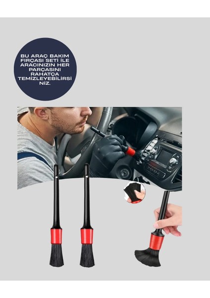 5 Boy Fırçalı Araba Temizlik Seti-Derin Temizlik Sağlayan Yumuşak Fırçalar modelleri