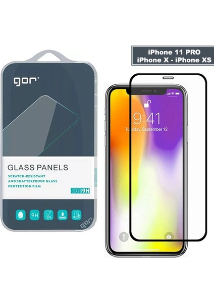 Gor iPhone 11 Pro - Xs - x 5.8 9d Hardening Tempered Full Cam Ekran KORUYUCU-(1903) - FKU5460-2143