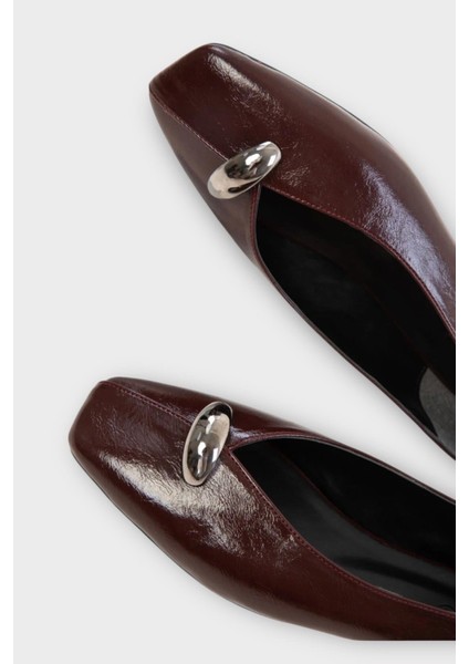 Kare Burun Toka Detaylı Kadın Babet Bordo indirimleri