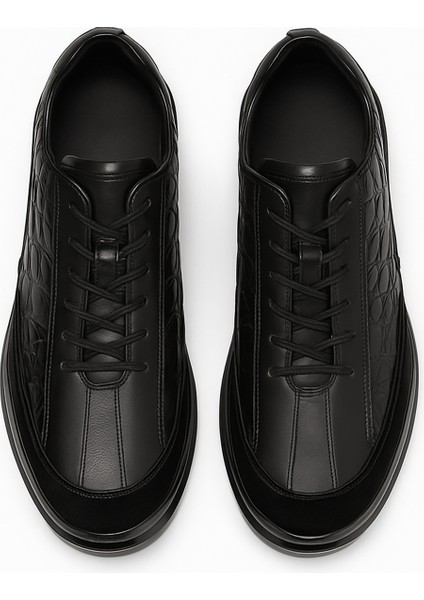 Erkek Siyah Hakiki Deri Sneaker modelleri