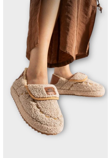 Pofuduk Ses Yapmaz Eva Taban Kadın Panduf Bej fiyatları