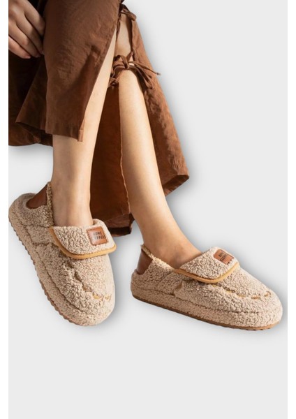 Pofuduk Ses Yapmaz Eva Taban Kadın Panduf Bej modelleri