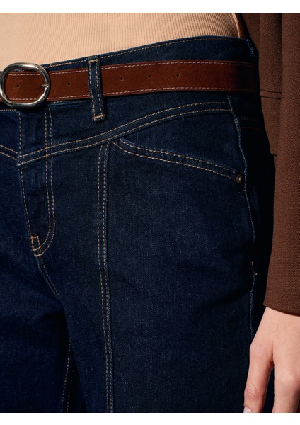 72087 Kemerli Dikiş Detaylı Jean-Lacivert fırsatları
