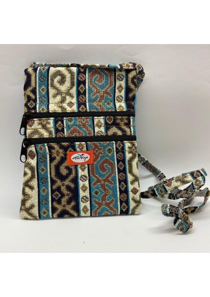 Otantik Desenli Fermuarlı Askılı Çanta Özel Dikim - GS201 (Lisinya)