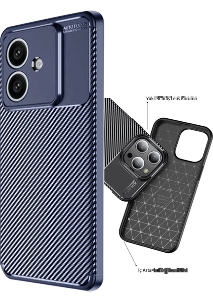 Oppo A3 Kılıf Auto Focus Karbon Kapak - Lacivert - FKU6939-8833 modelleri