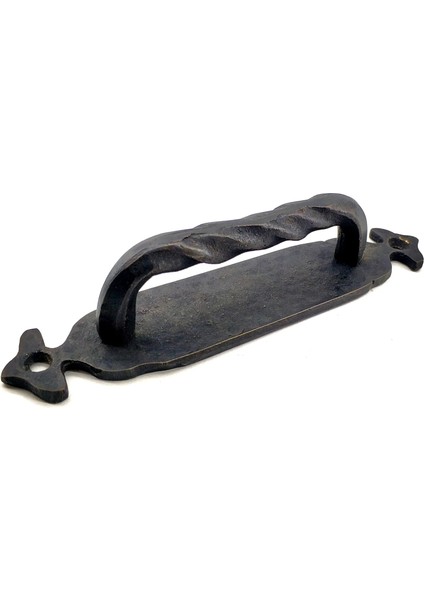 Antika Tarz Dekoratif Pirinç Burgulu Çekme Kol - 148X33 Mm, Oksit ( Lisinya )