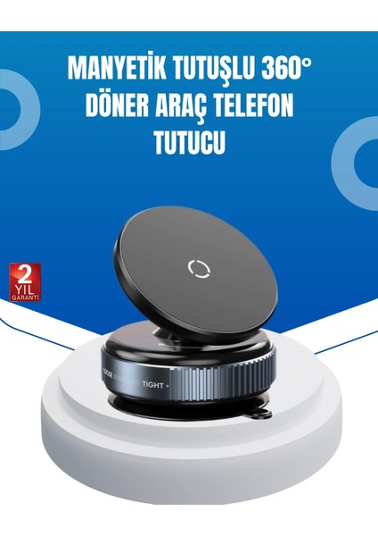 Evrensel Manyetik Araç Telefon Tutucu 360° Döner Başlık