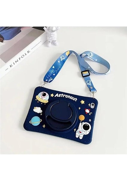 Samsung Galaxy Tab A 8.0 (2019) Standlı ve Boyun Askılı Astronot Astrobuddy Çocuk Tablet Kılıf SM-T290/ T295/ T297 modelleri