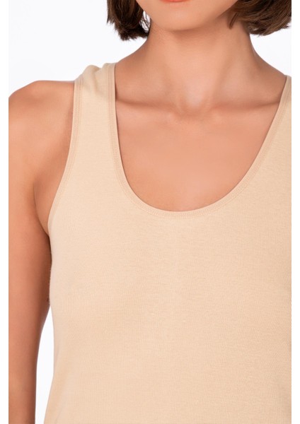 Kadın Pamuklu Ribana Kalın Askılı Atlet 3'lü Paket | Ten K0111 fırsatları