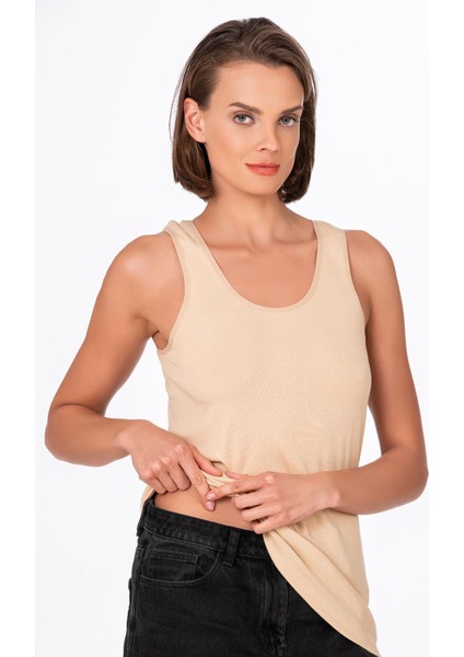 Kadın Pamuklu Ribana Kalın Askılı Atlet 3'lü Paket | Ten K0111 fiyatları