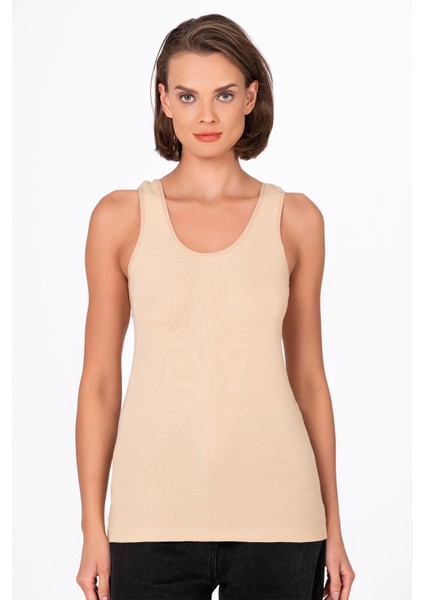 Kadın Pamuklu Ribana Kalın Askılı Atlet 3'lü Paket | Ten K0111 indirimleri