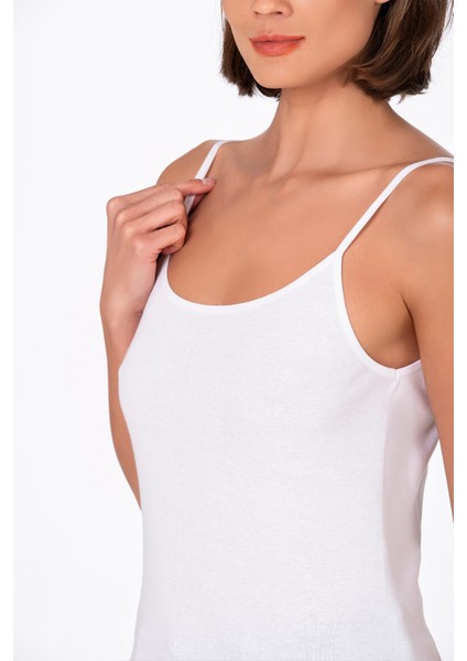 Kadın Pamuklu Ribana İp Askılı Klasik Atlet 3'lü Paket – Esnek & Rahat | Beyaz K0107 fırsatları