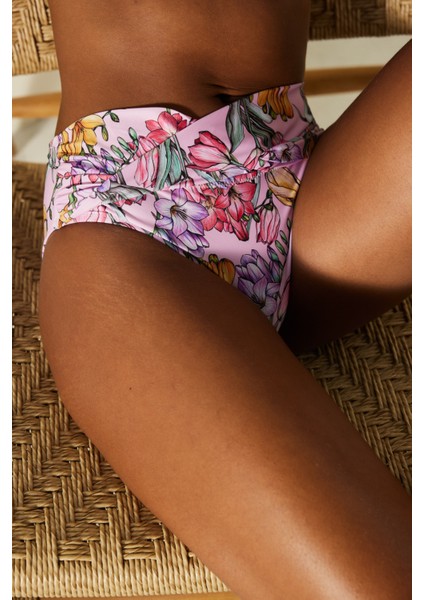 Filipa Çiçek Desenli Twist Bikini Altı