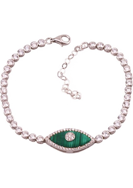 Göz 2 Tennis Gümüş Bileklik Ms3282, 925r Ayar Kadın Gümüş Bileklik, Rodaj Kaplama fiyatları