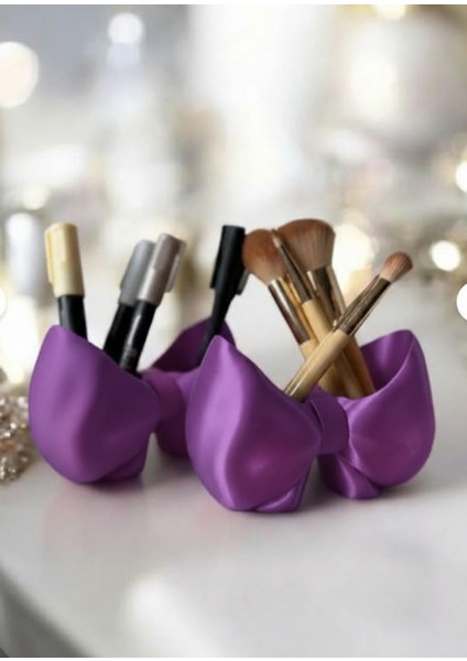 Fiyonk Kalemlik ve Makyaj Organizeri | 3D Baskı Dekoratif Masaüstü Aksesuarı