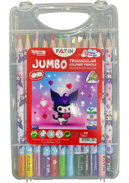 Hello Kids Jumbo Üçgen Kuru Boya 12 Renk Çantalı indirimleri