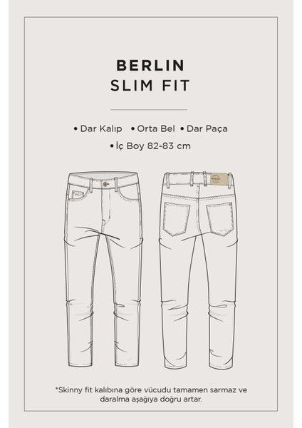 Erkek Lacivert Eskitme Yıkama Esnek Berlin Slim Fit Jean Pantolon B003521