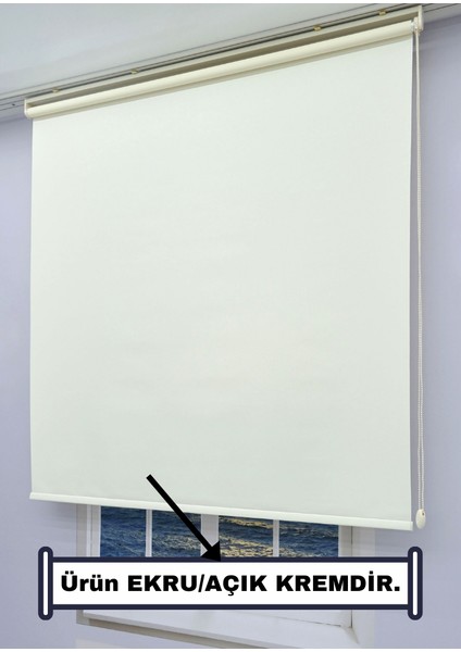 Stor Zebra Güneşlik Perde - (EKRU/AÇIK KREM) - Mat Kalın Kumaş - DÜZ/ETEKSİZ - Alüminyum Kasa&Boru