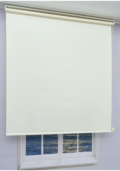 Stor Zebra Güneşlik Perde - (EKRU/AÇIK KREM) - Mat Kalın Kumaş - DÜZ/ETEKSİZ - Alüminyum Kasa&Boru