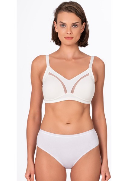 Kadın Tül Detay Toparlayıcı Sütyen | Ekru 706 modelleri