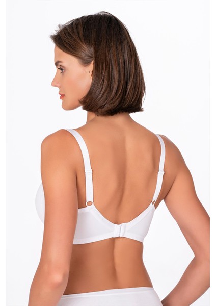 Kadın Tül Detay Toparlayıcı Sütyen | Beyaz 706