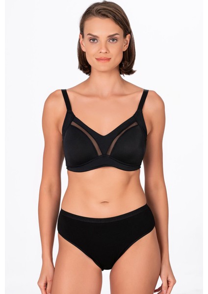 Kadın Tül Detay Toparlayıcı Sütyen | Siyah 706 modelleri