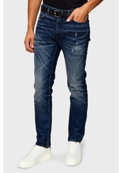 Pamuklu Slim Fit Normal Bel Dar Paça Jeans Erkek Kot Pantolon 50550143 413