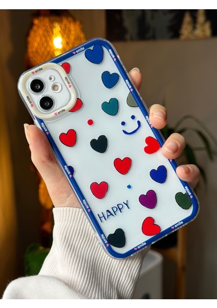 Iphone 11 Uyumlu Happy Baskılı Şeffaf Kılıf