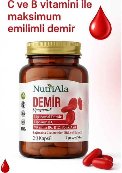Lipozomal Demir 30 Bitkisel Kapsül modelleri