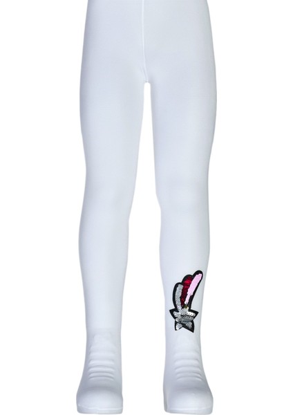 Pullu Aksesuar Desenli Mikro 50 Çocuk Külotlu Çorap_D2