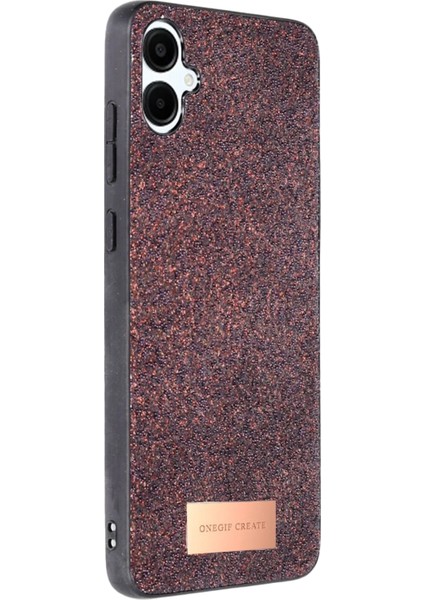 Techmrt Onegif Samsung Galaxy A06 Bright Simli Kapak - Derin Mor