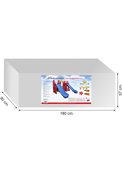 2 Kaydırak 1 Salıncak Set - Çocuk Oyun Parkı - Çocuk Salıncak - Çocuk Kaydırak - Anaokulu - Kreş - Kırmızı Model fırsatları