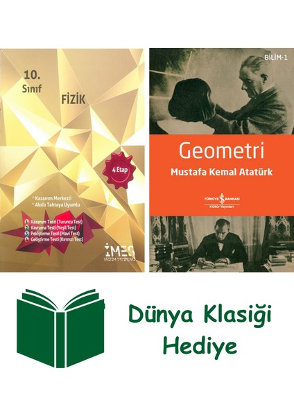 10.sınıf 4 Etap Fizik Soru Bankası + Geometri + Dünya Klasiği Hediye