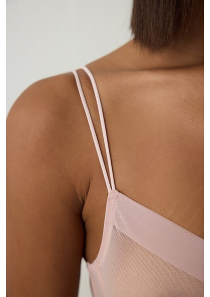 Açık Gül Kurusu Essentials Balenli Tül Kapsız Sütyen