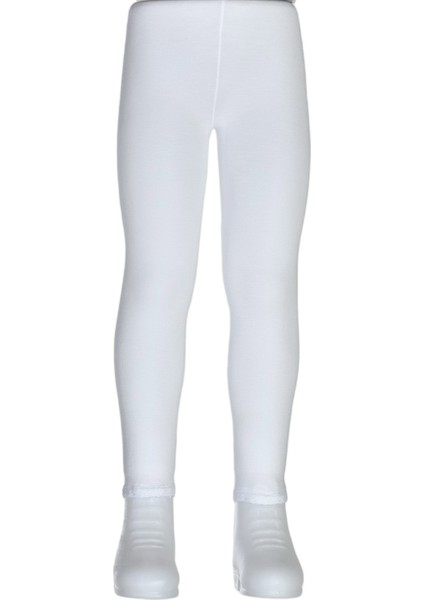 Bileği Dantelli Cotton Bebek Tayt