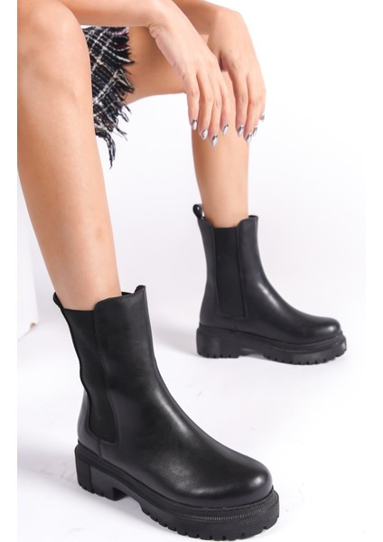 Nora Lastikli Ortopedik Taban Suya ve Soğuğa Dayanıklı Günlük Kışlık Kadın Bot St Siyah indirimleri