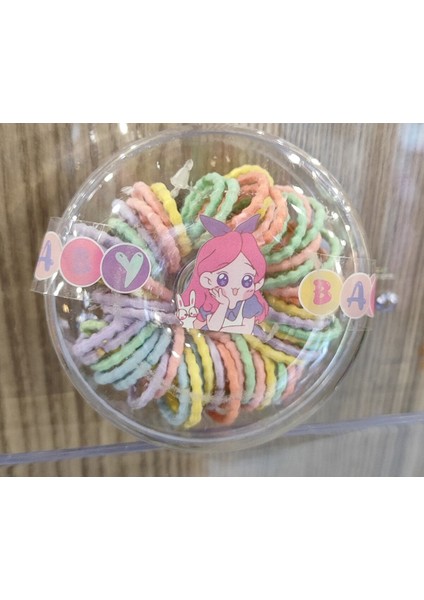 Mini Lastik Çok Renkli Saç Tokası Seti