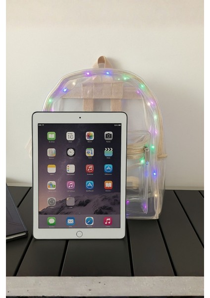 Renkli LED IşıklI Şeffaf PVC Sırt Çantası fırsatları