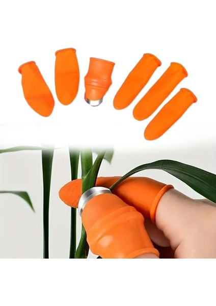 ® 5 Parça Pratik Parmak Koruyucu 1 Parça Baş Parmak Bıçaklı Eldiven Sebze Meyve Soyucu Kesme Ayıklayıcı Silikon Set