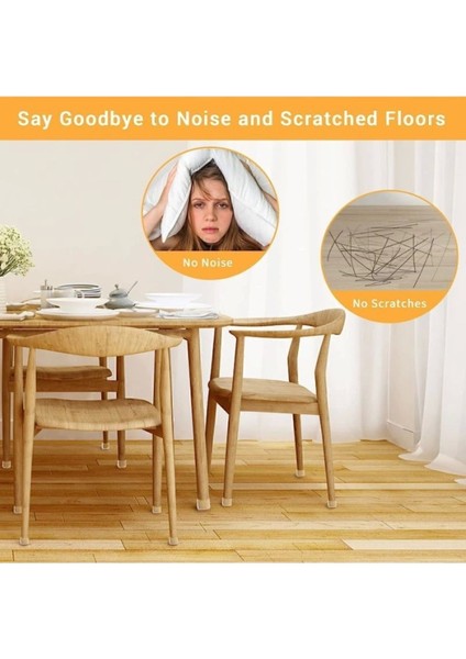 24 Adet (2,5cm ve 2,9 Cm) Keçeli Sandalye Susturucu Sandalye Pabucu Keçe Zemin Koruyucu Kaydırmaz indirimleri