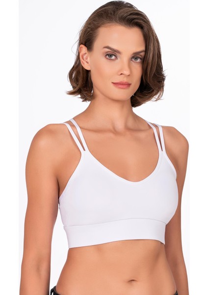 Kadın Sırt Detaylı Kaplı Spor Sütyen | Beyaz fırsatları