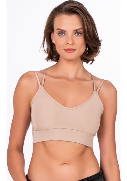 Kadın Sırt Detaylı Kaplı Spor Sütyen | Ten modelleri