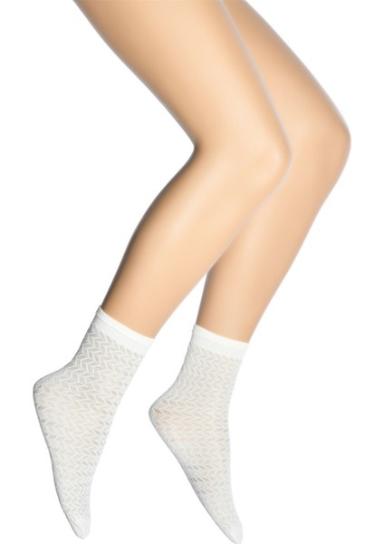 Başak Desenli Mikro Soket Kadın Çorap