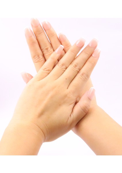 15'li Ten Rengi Kısa Balerin TT0575 Tekrar Kullanılabilir El Yapımı Protez Takma Tırnak - Ten Rengi-M