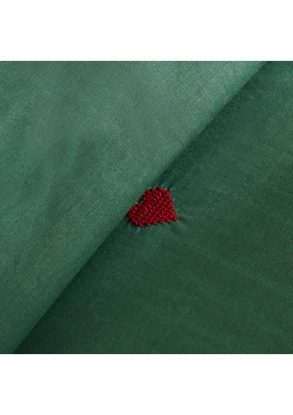 Amour Mio %100 Pamuk Çift Kişilik Nakışlı Nevresim Takımı Koyu Yeşil modelleri