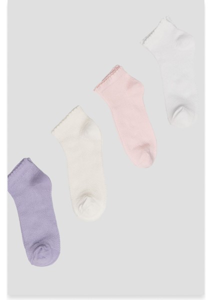 4 Çift Yazlık Pamuklu Kız Çocuk Patik Çorabı fırsatları