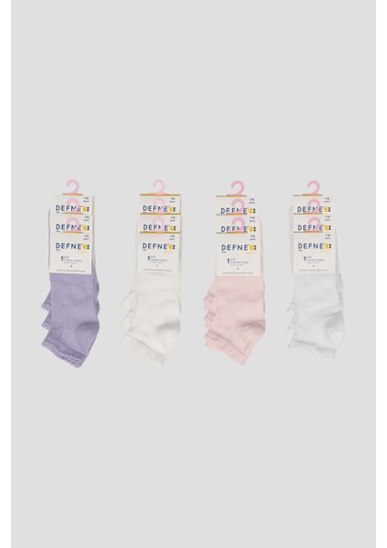 4 Çift Yazlık Pamuklu Kız Çocuk Patik Çorabı indirimleri